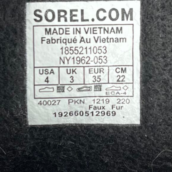 Sorel Kids 4 Gray Canvas Yoot Pac Insulated Waterproof Winter Rain Boot - Picture 8 of 9